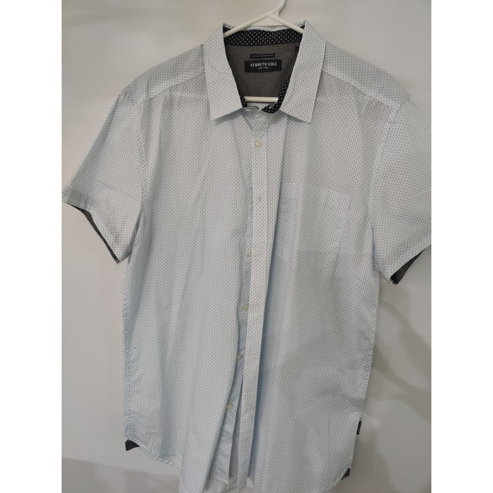 Kenneth Cole Men's‎ Dress Shirt Button Down Short - Sleeve Light Blue XL